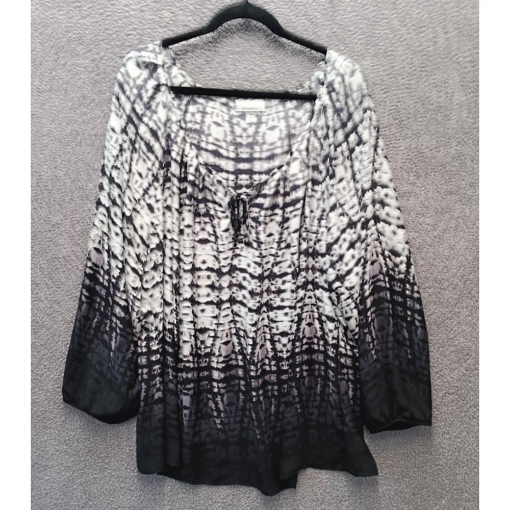 Dressbarn Boho Tie Dye Blouse Size 3X Lightweight Flowy Feminine Office‎ Loose